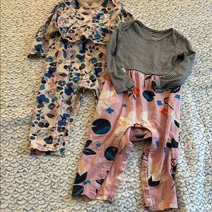 Tea Collection Kids One Pieces size 18-24 - Multicolor Floral and Striped/Floral